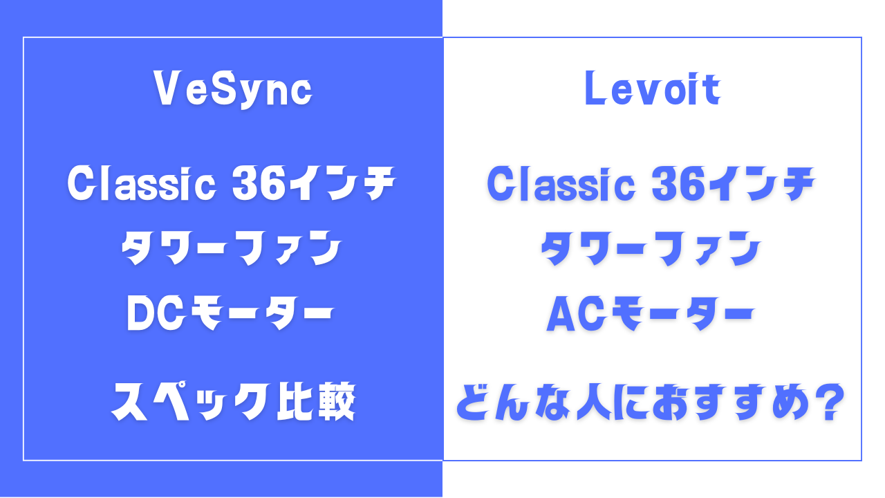 Levoit Classic 36インチ タワーファン DCとACの違いを比較